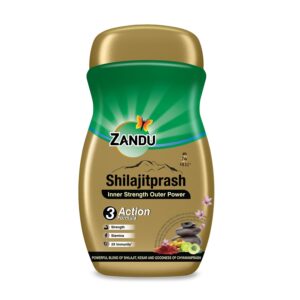 Zandu Shilajitprash, combination of Shilajit and selected herbs of Chyawanpash, a powerhouse of 47 potent Ayurvedic herbs