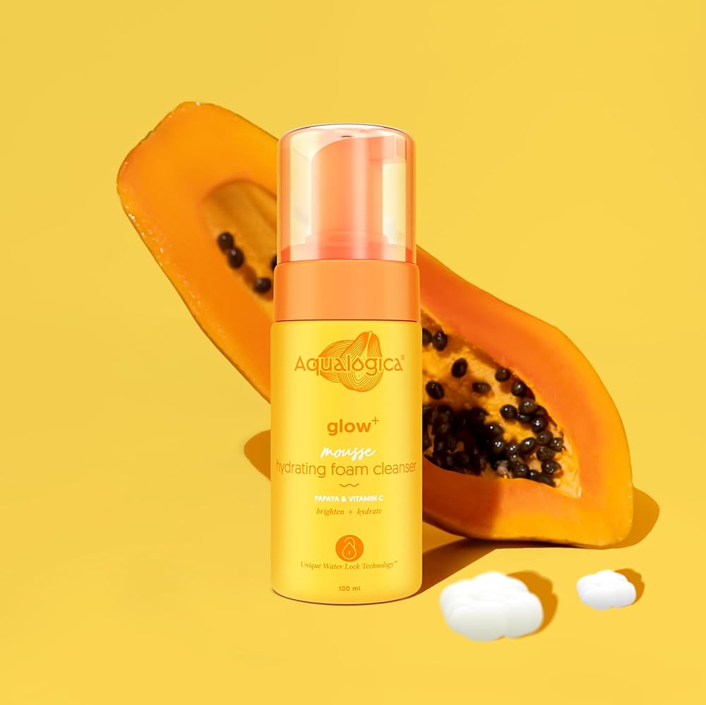 Aqualogica Glow+ Facewash Duo for Deep Cleansing & Skin Brightening with Vitamin C & Papaya Face Wash (200 ml) - Image 2